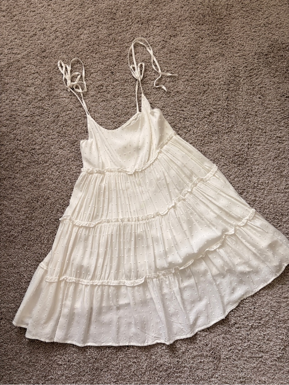 Women’s White Tie-Shoulder Mini Dress
